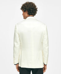 Black Fleece Peak Lapel Dinner Jacket in Silk Dupioni