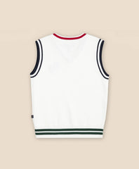 Boys Cotton Jacquard Varsity Sweater Vest