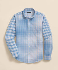 Boys Non-Iron Broadcloth Polo Button-Down Collar Check Sport Shirt