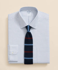 Brooks Brothers Explorer Collection Non-Iron Twill Ainsley Collar Windowpane, Dress Shirt
