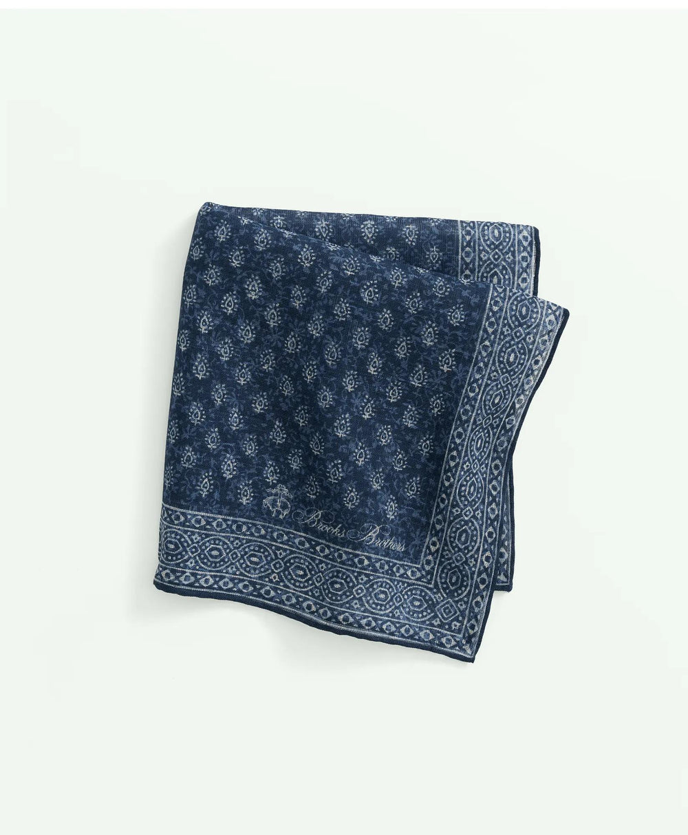 Batik Foulard Cotton-Linen Pocket Square