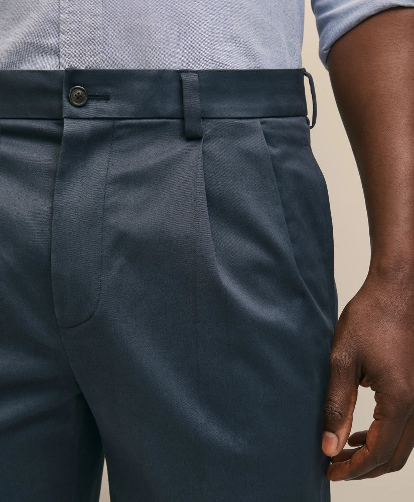 Pleated Traditional Fit Stretch Cotton Advantage Chino® Pants