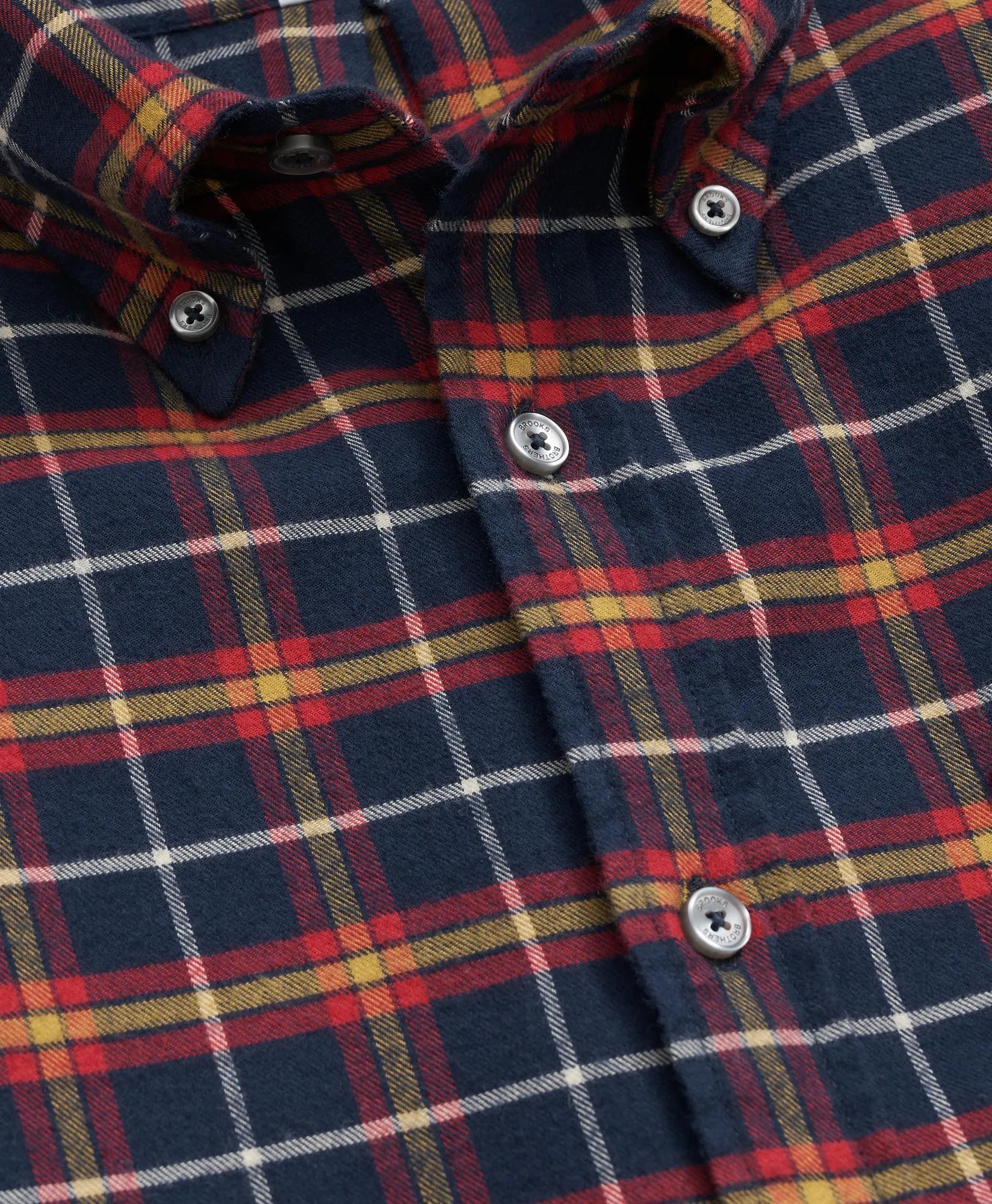 Portuguese Flannel Polo Button Down Collar, WIndowpane Shirt
