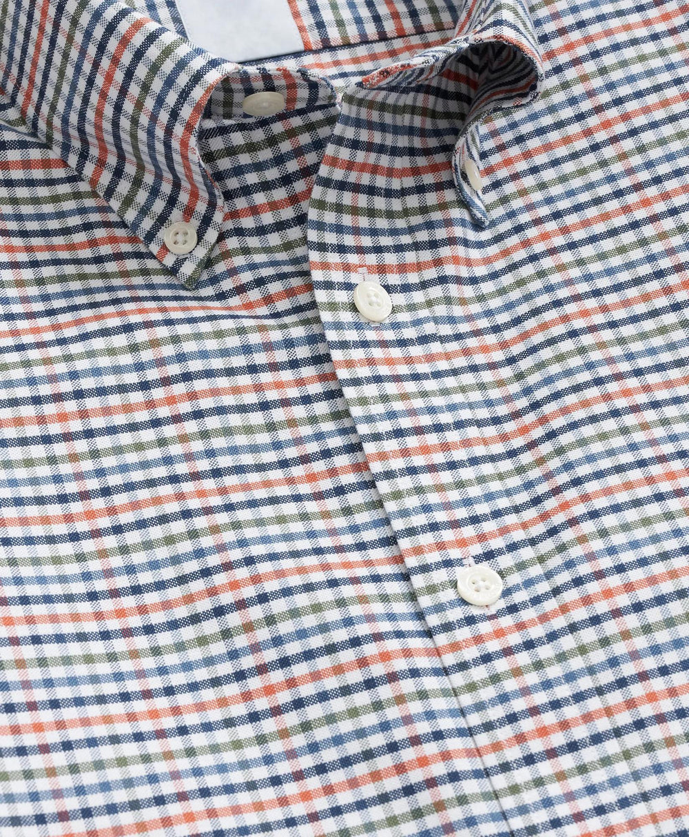 Stretch Non-Iron Oxford Button-Down Collar, Multi-Check Shirt