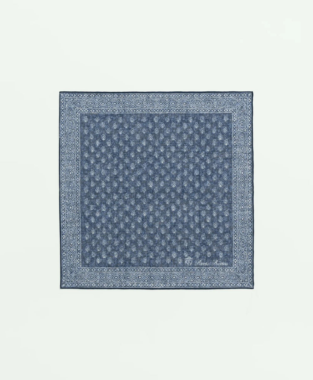 Batik Foulard Cotton-Linen Pocket Square