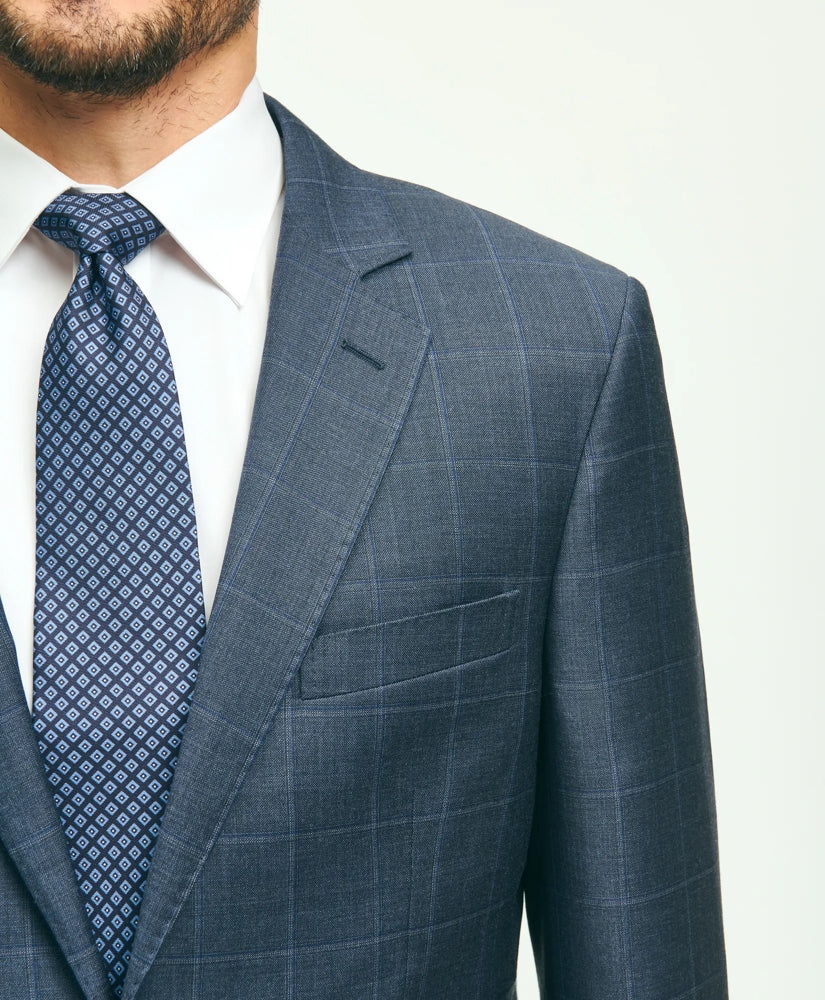 Traditional Fit Wool Windowpane 1818 Suit